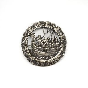 Norwegian Silver 830S dragon vikings brooch
